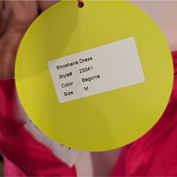 NWT Alden Adair size Medium Fringe Shoshana Dress in pink begonia color - Picture 8 of 8